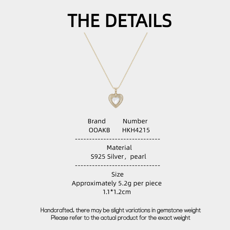 Moonlight Series Heart-Shaped Pearl Basic Plain Chain