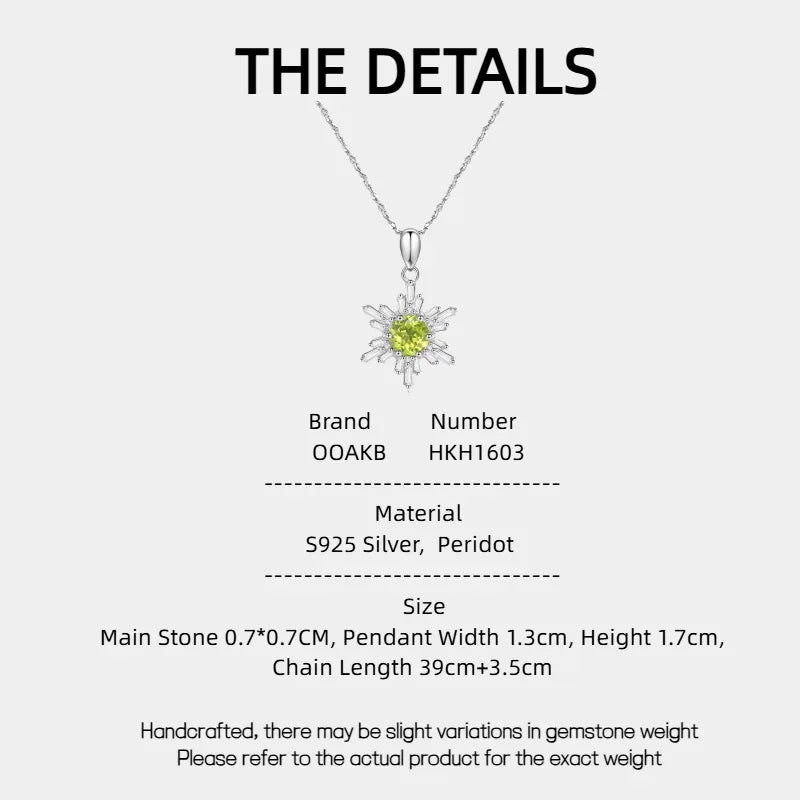 Natural Peridot Snowflake Collar Necklace - OOAKB