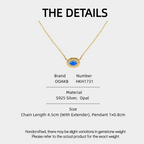 Blue Opal S925 Silver Vintage Pendant Necklace