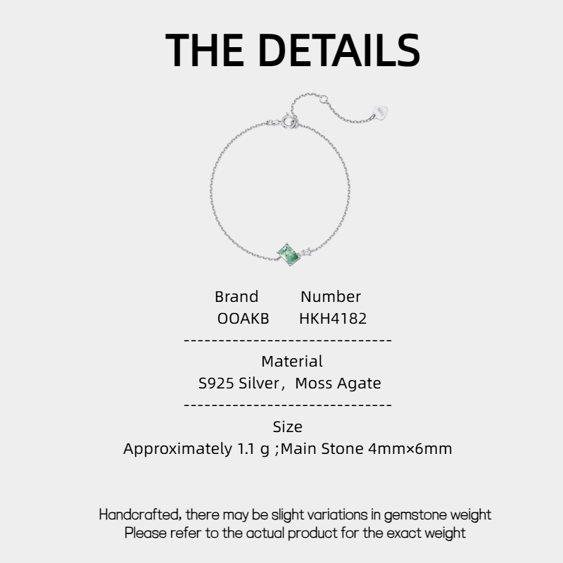 New Style Geometric Moss Agate Bracelet