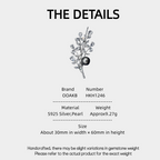 Black Pearl Vine Brooch S925 Silver Women's Style