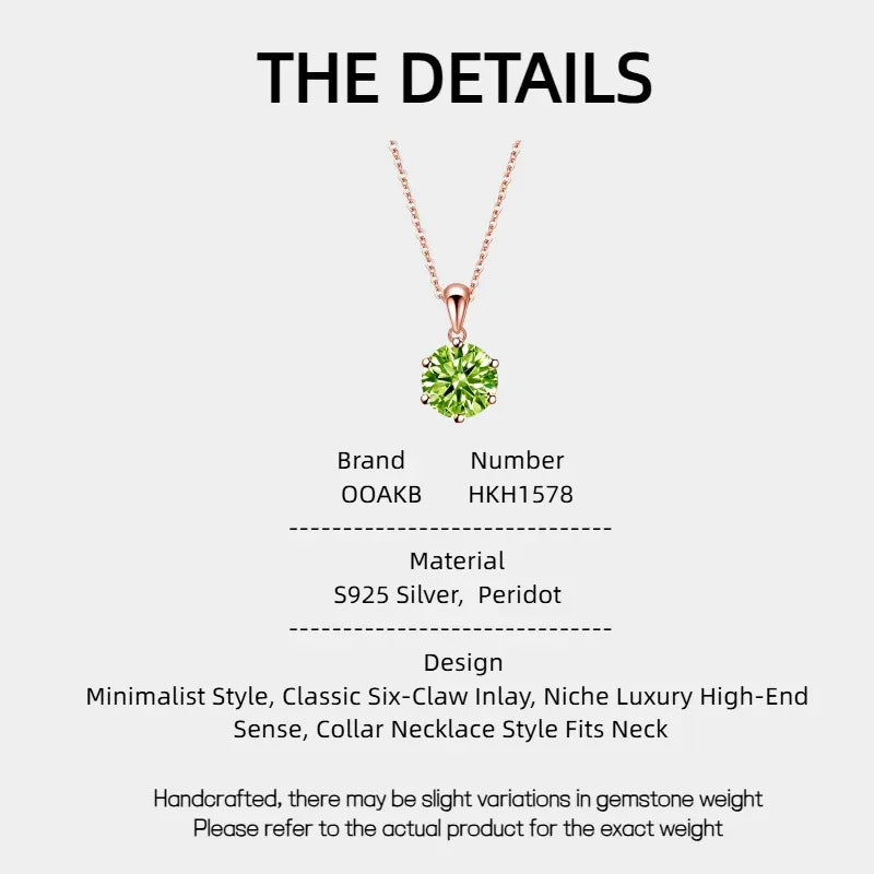 Natural Peridot Six-Claw Luxury Collar Necklace - OOAKB