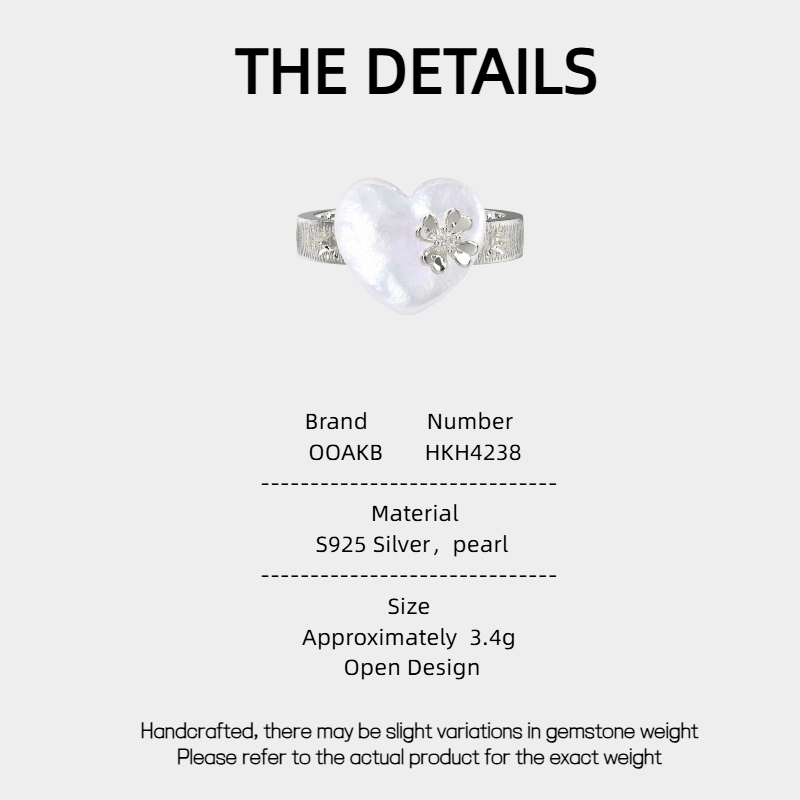 Baroque Heart-Shaped Pearl Open Ring