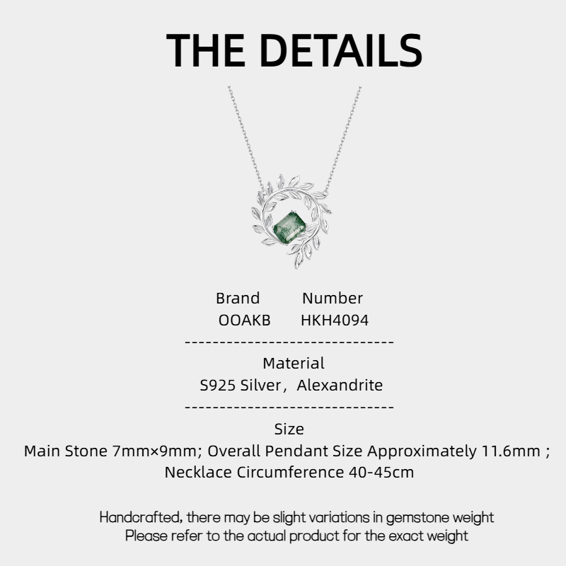 Leaf Wreath Moss Agate Necklace