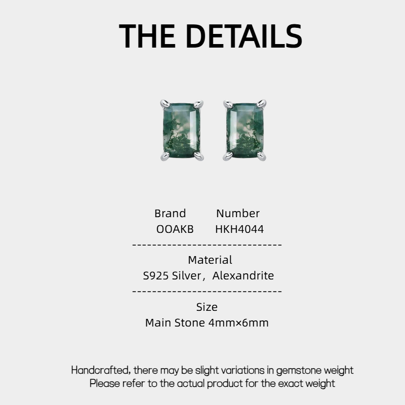 New Style Claw Setting Moss Agate Earrings Unisex