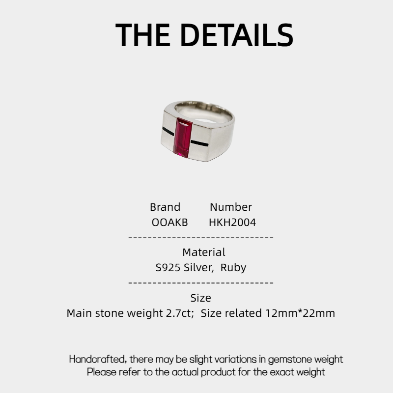 18K White Gold Lab-Grown Ruby Unisex Ring