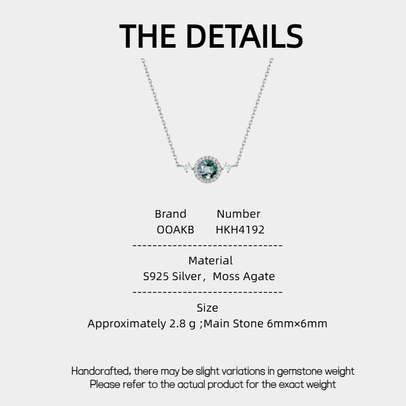 Classic Light Luxury Moss Agate Collarbone Necklace