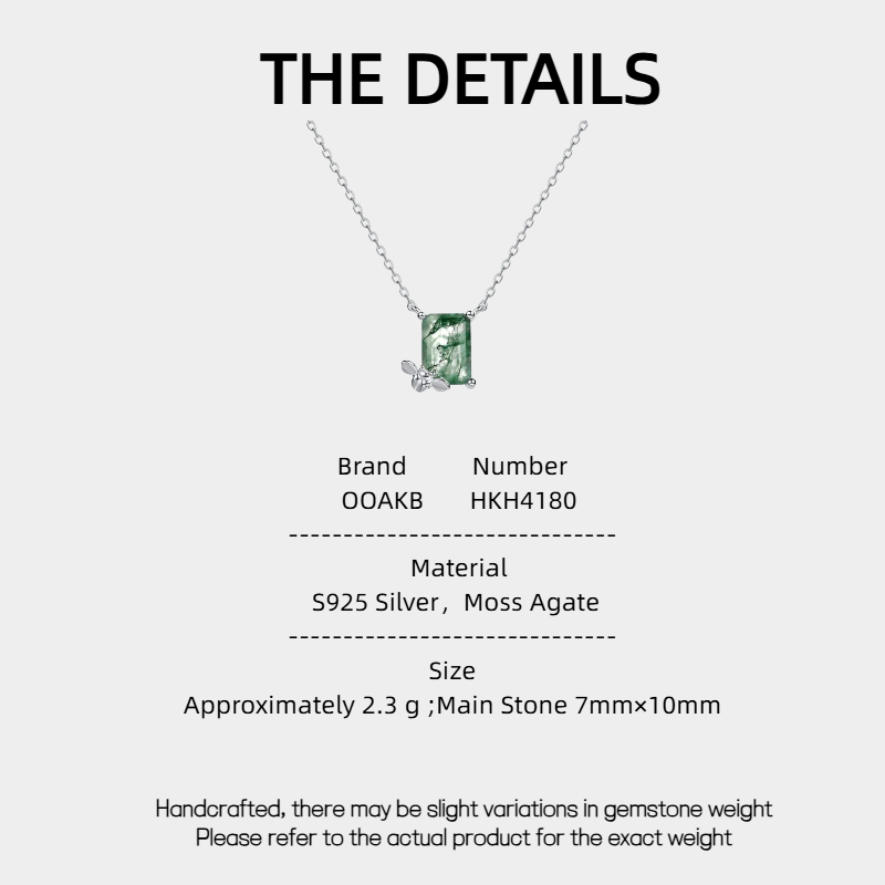 Bee-Shaped Moss Agate Collarbone Necklace