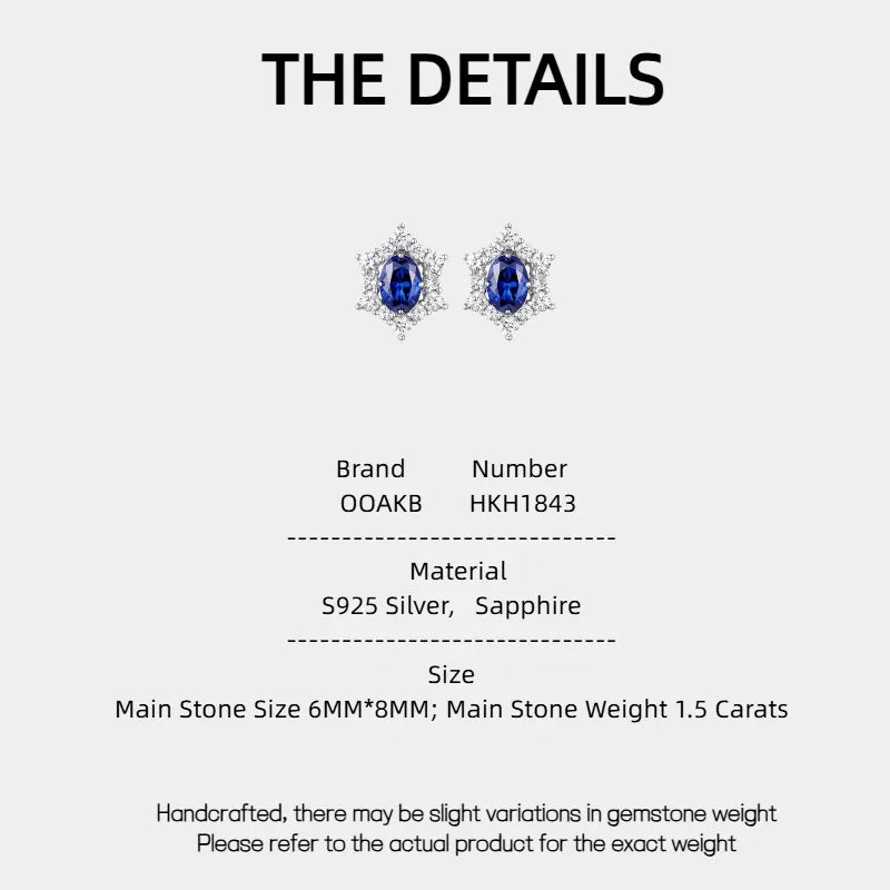 Sapphire S925 Silver Star Detachable Earrings - OOAKB