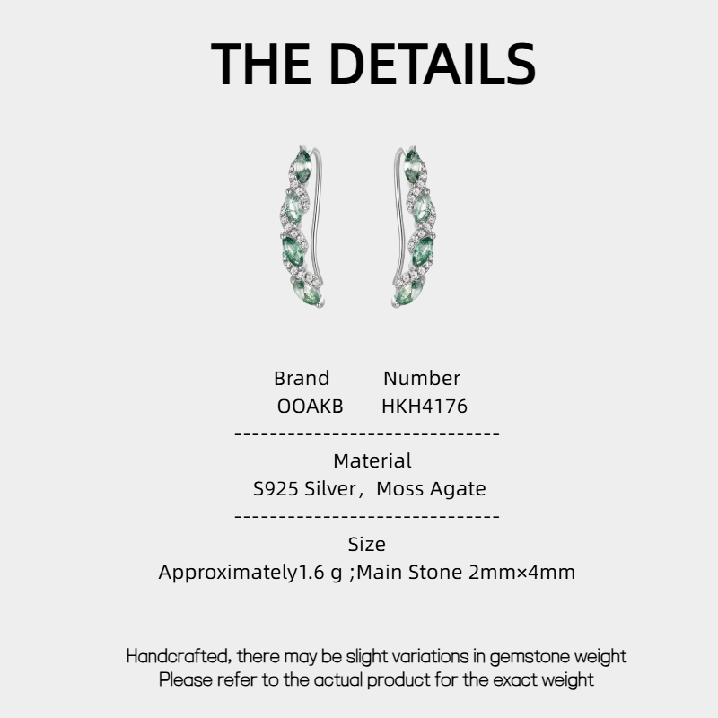 Personalized Geometric Moss Agate Earrings