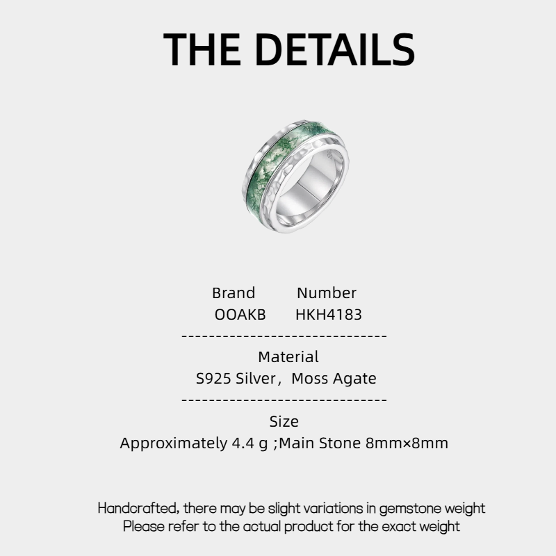 New Style Fashionable Moss Agate Ring