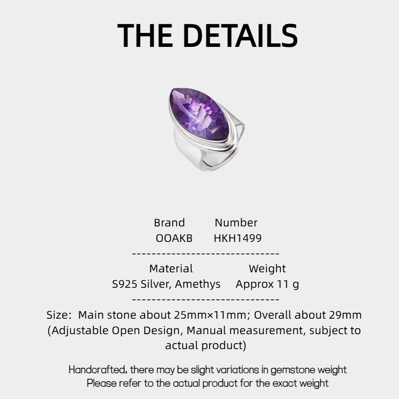 Time Whispers Series Natural Amethyst Ring