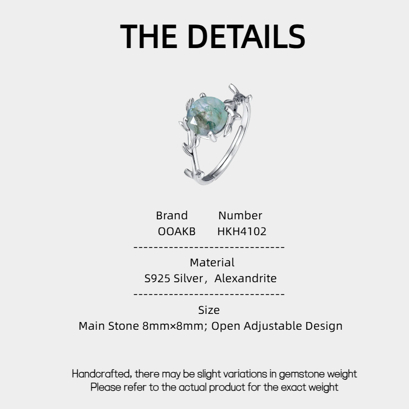 Stackable Moss Agate Ring