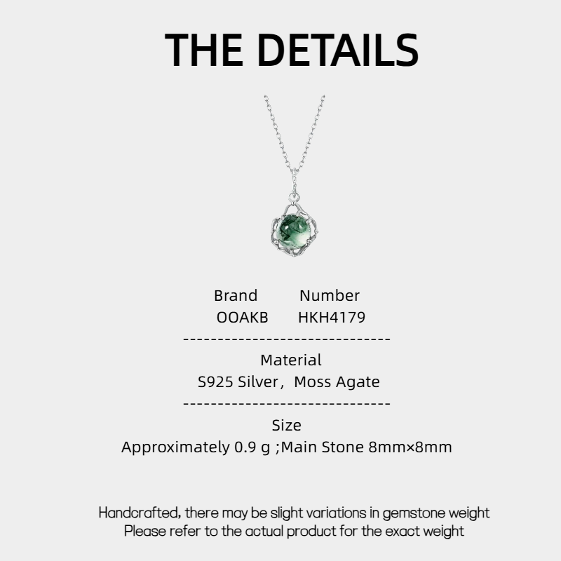 New Style Retro Elegant Moss Agate Pendant