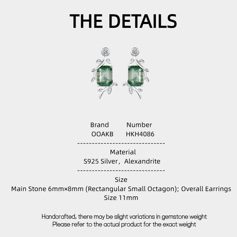 New Style Dual-Wear Geometric Moss Agate Earrings