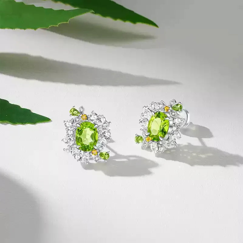 Natural Peridot Firefly Earrings - OOAKB