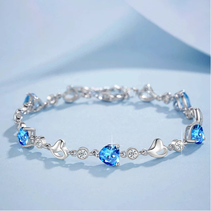 Topaz S925 Silver Heart-Shaped Bracelet