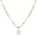 French Retro Baroque Heart-Shaped Pearl Collarbone Chain