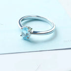 Aquamarine Minimalist Index Finger Ring