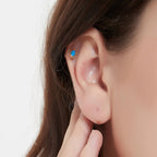 Blue Opal S925 Silver Lace Single Earring