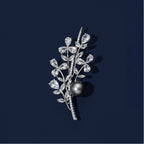 Black Pearl Vine Brooch S925 Silver Women's Style