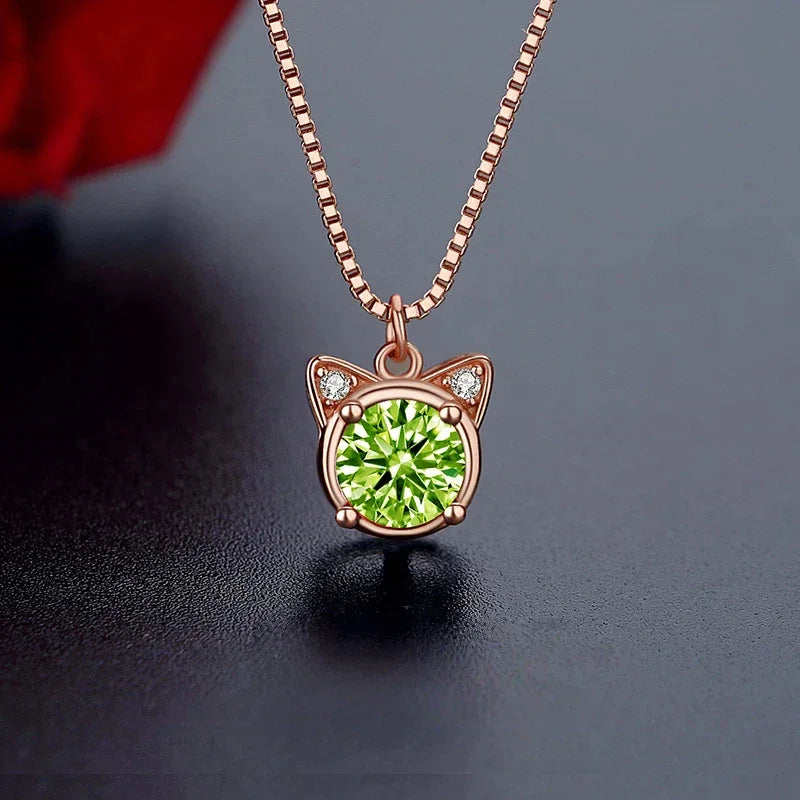Natural Peridot Cat Luxury Collar Necklace - OOAKB