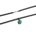 Black Cord Turquoise Pendant Necklace Unisex