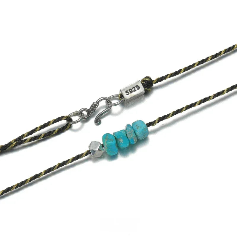 S925 Silver Turquoise Pendant Necklace - OOAKB