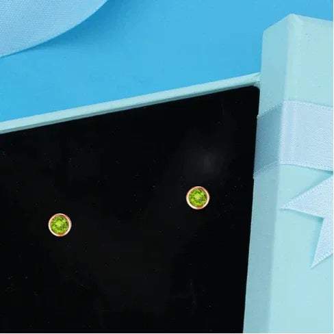 Natural Peridot Minimalist Luxury Silver Earrings - OOAKB