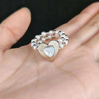 Retro Light Luxury Heart-Shaped Pearl Ring