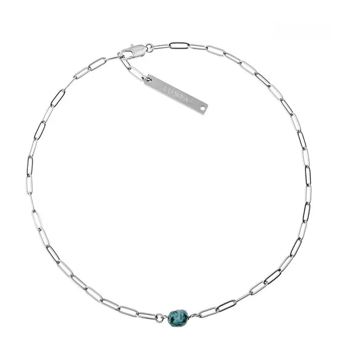 S925 Silver Turquoise Necklace Unisex - OOAKB