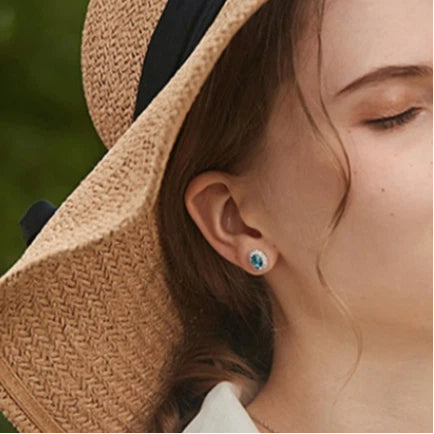 Topaz S925 Silver Gold-Plated Earrings