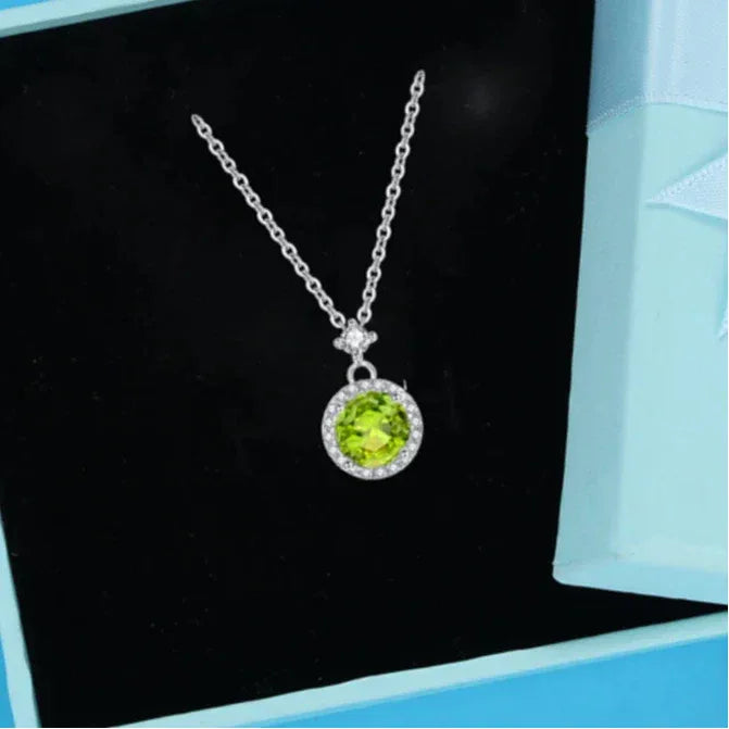Natural Peridot Round Luxury Collar Necklace - OOAKB