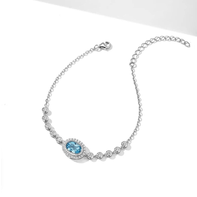 Topaz Ocean Mystery Bracelet S925 Silver Women's Style