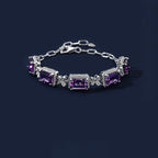 Amethyst Cube Bracelet S925 Silver Women's Style