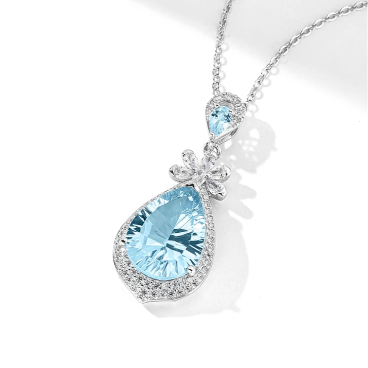 Natural Topaz Collar Chain S925 Silver Women's