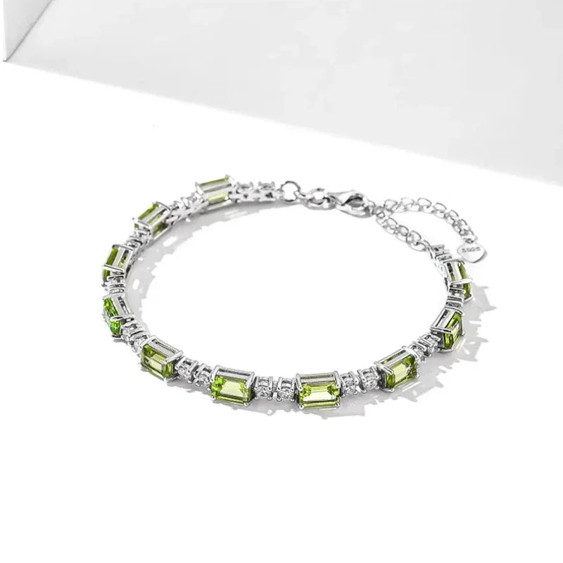 Natural Peridot Adjustable Bracelet Women's Style - OOAKB