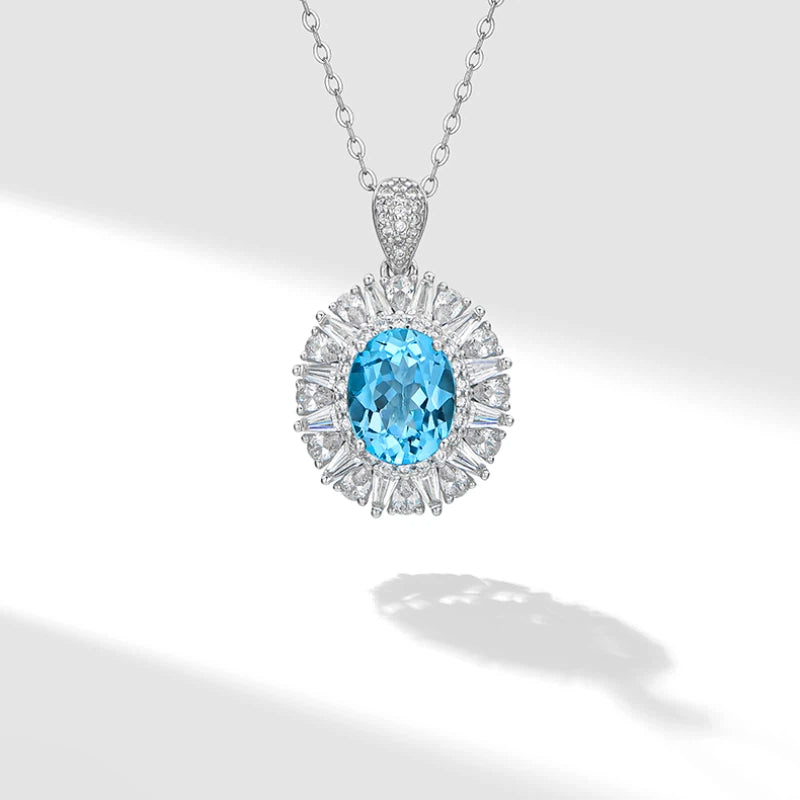 Topaz Collar Necklace Women's Style S925 Silver