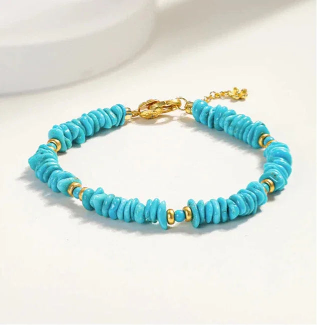 Turquoise Seed Material DIY Free-Form Bracelet - OOAKB