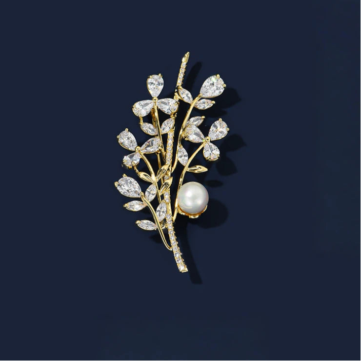 Bouquet Shell Pearl Brooch S925 Silver