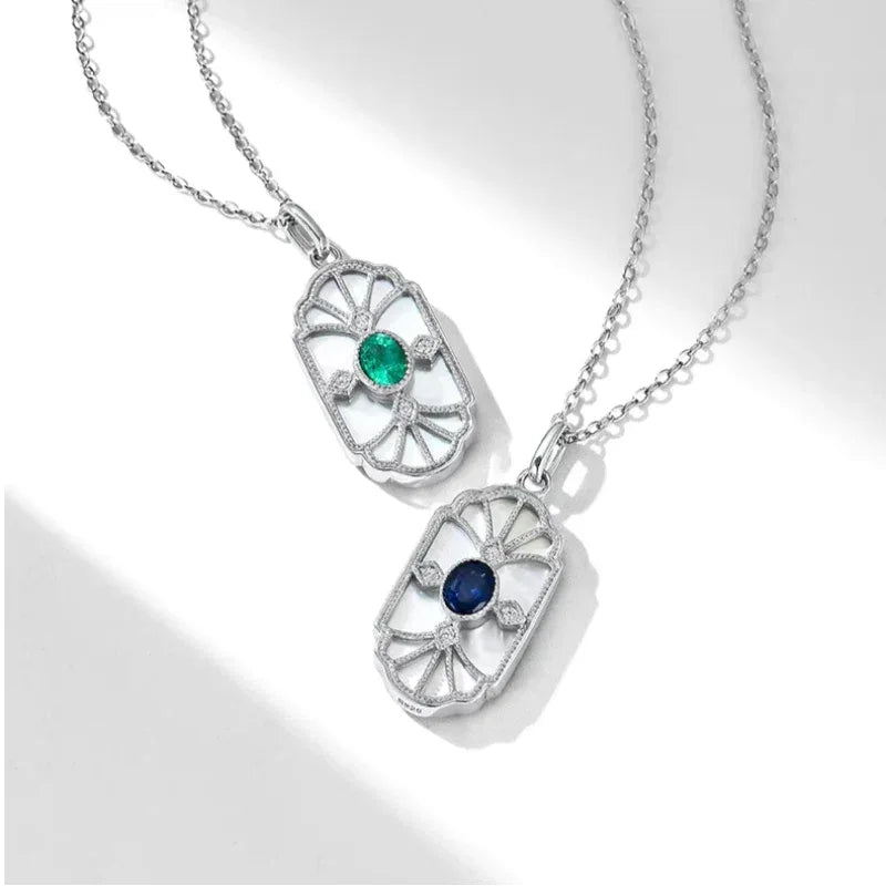 Sapphire S925 Silver Light Luxury Pendant Necklace Women's Style - OOAKB