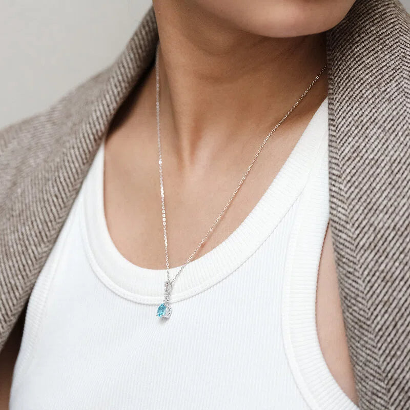 Topaz S925 Rhodium Plated Bubble Necklace