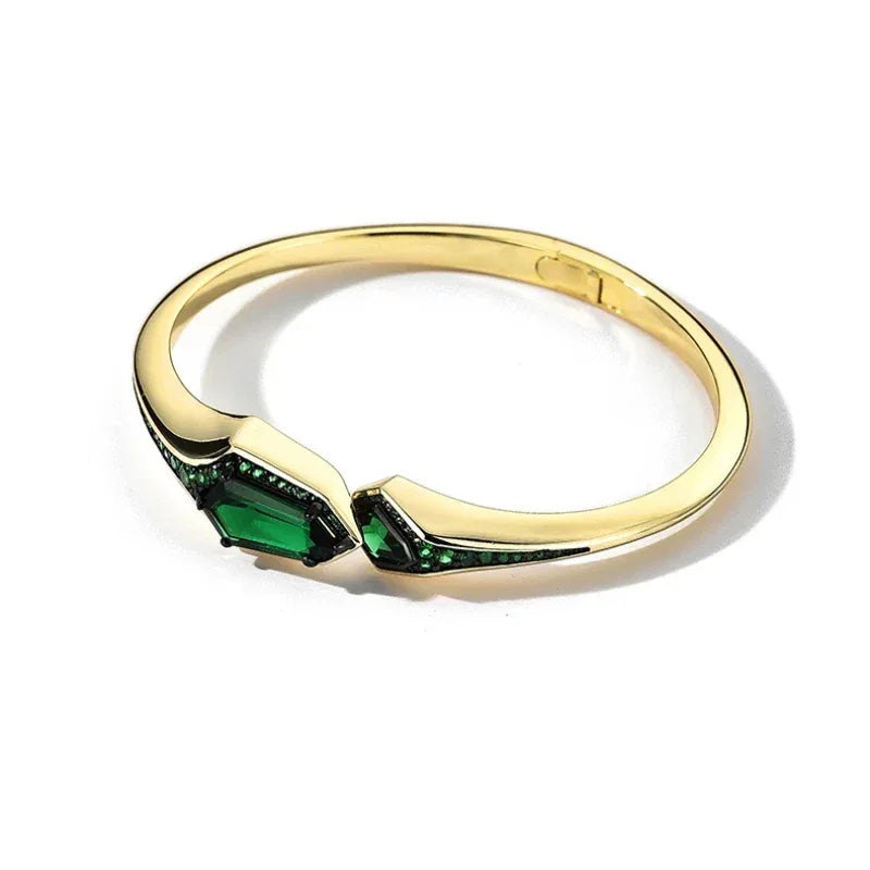Emerald Adjustable Bracelet Women's Style S925 Silver - OOAKB