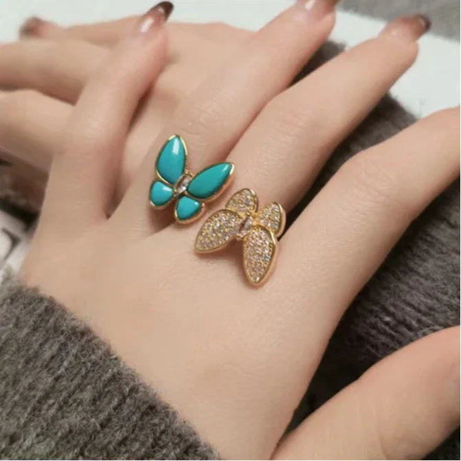 Natural Turquoise Butterfly Luxury Ring - OOAKB