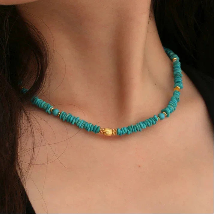Natural Turquoise Multi-Gem Luxury Necklace - OOAKB