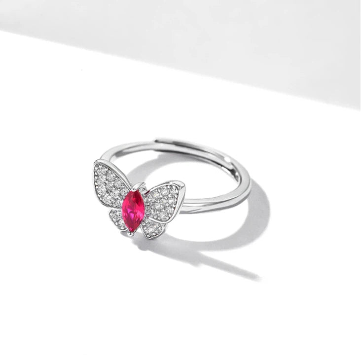 Butterfly Ruby Ring S925 Silver