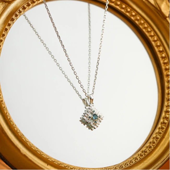 Topaz S925 Silver Snowflake Necklace