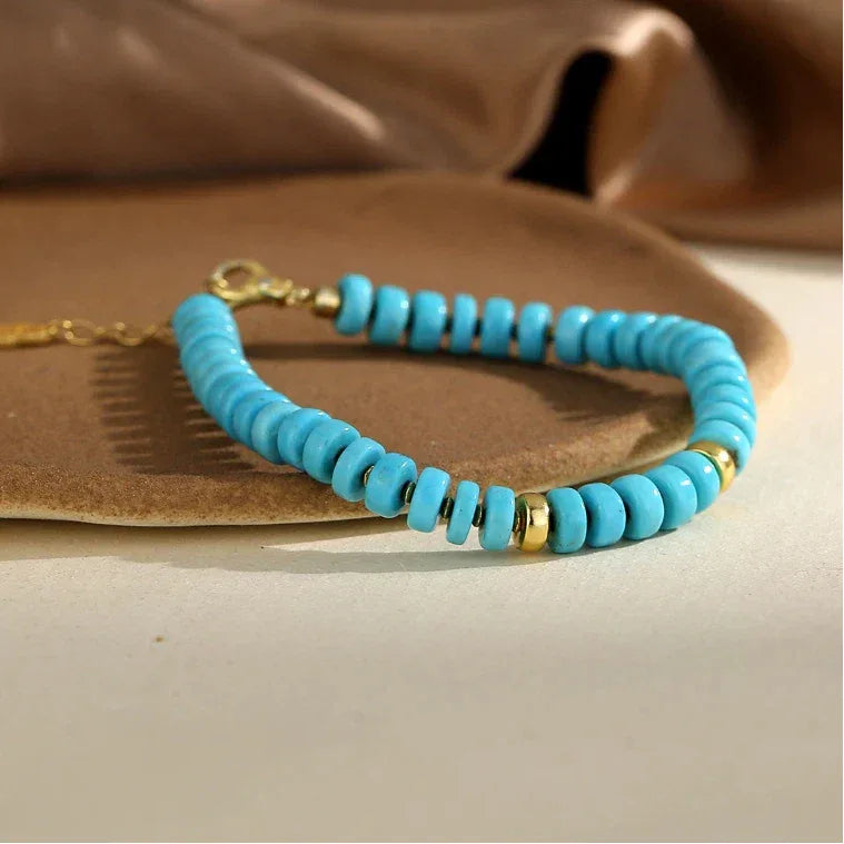 Natural Turquoise Abacus Bead DIY Luxury Bracelet - OOAKB