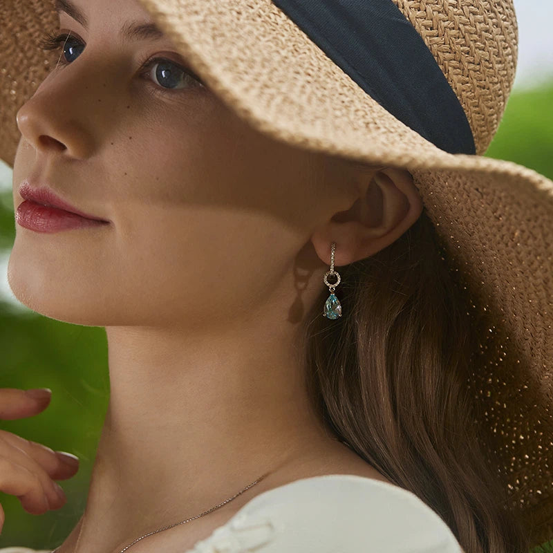 Topaz S925 Silver Teardrop-Shaped Earrings