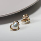 Retro Heart-Shaped Pearl Earrings